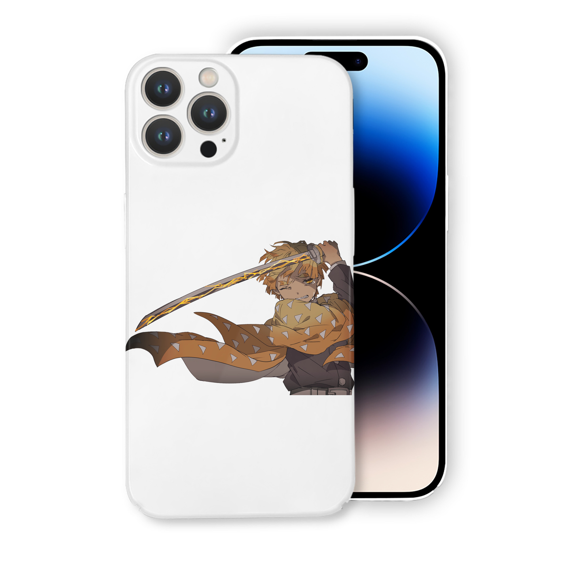 （画像用） 鬼滅の刃（きめつのやいば）我妻 善逸／あがつま ぜんいつ Agatsuma Zenitsu 【iPhone 14シリーズ対応】ハードケース